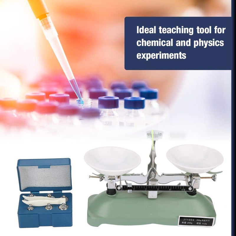 Ejoyous Balance Scale, 200g/0.2g Lab Mechanical Tray Balance Double Pan Scale with Weights for School Chemical Physics Laboratory Teaching - Image 2
